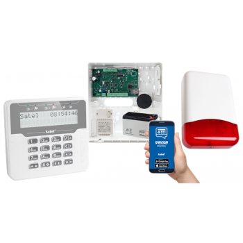 SYSTEM ALARMOWY SATEL VERSA IP LCDM-WH 7Ah AWT150 + SYRENA TI700
